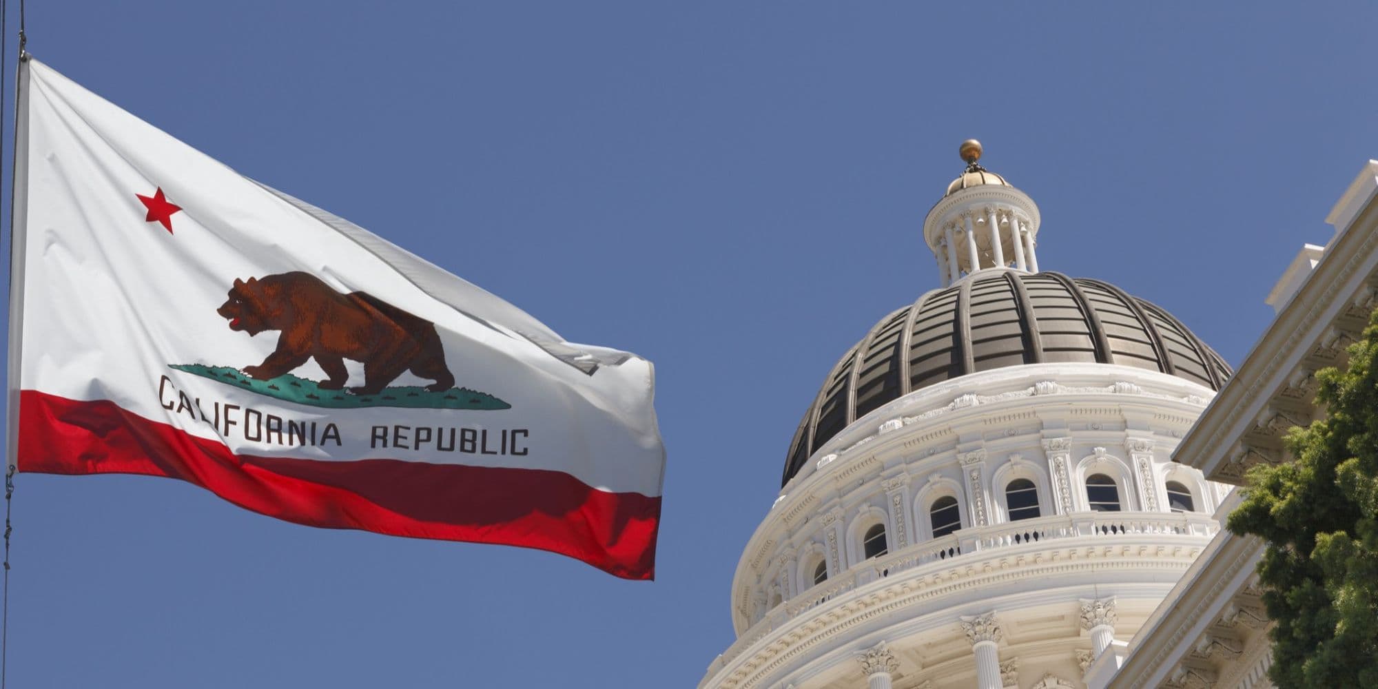 Outside the capital building in Sacramento, CA.